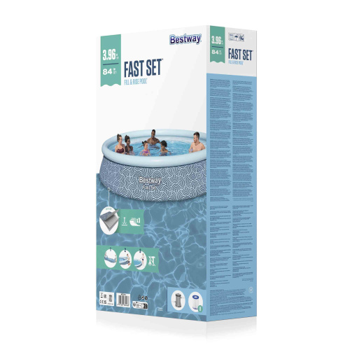 Бассейн надувной Bestway Fast Set Pools 396х84 см + фильтр-насос 2006 л/ч (57376 BW)