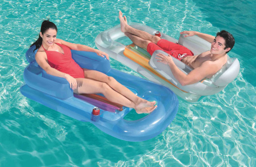 Надувной матрас-кресло для плавания 161х84 cм, с окном (Bestway 43028 BW)