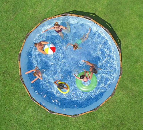 Каркасный бассейн Bestway 427х107 см + фильтр-насос 3028 л/ч, тент, лестница (561JM BW)