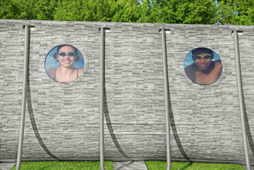 Каркасный овальный бассейн Bestway "Камень", 549х274х122 см + фильтр-насос 5678 л/ч, лестница, тент (56716 BW)