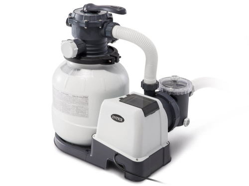 Каркасный бассейн Intex Ultra Frame, 610х122 см + песочный ф/насос, лестница, тент, подстилка (26334)