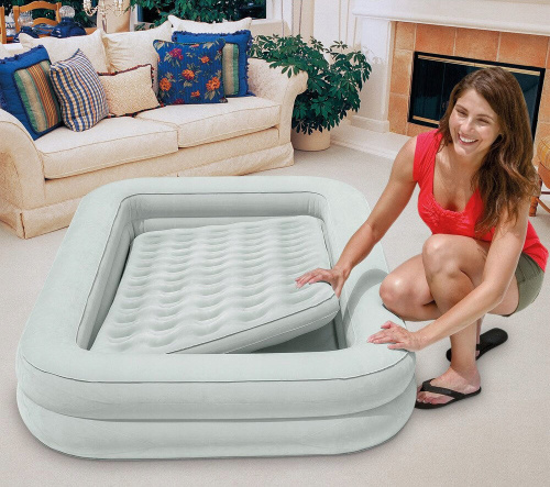 Надувной матрас Kidz Travel Bed Set 107х168х25 см, с ручным насосом (Intex 66810)