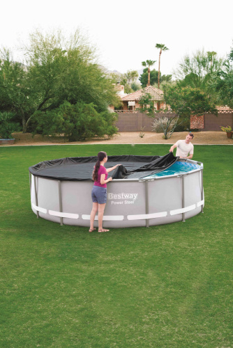 Тент для каркасного бассейна Steel Pro MAX Pools, Power Steel Pools 427 см (d 430 см) (Bestway 58248 BW)