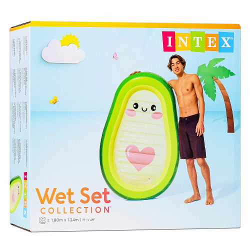 Надувной матрас-плот для плавания "Авокадо", 165х114х23 см, до 100 кг (Intex 58739)