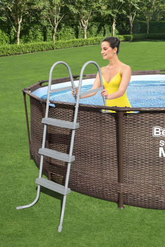 Каркасный бассейн Bestway "Ротанг", 366х100 см + фильтр-насос 2006 л/ч, лестница (56709)