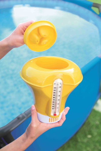 Поплавок-дозатор с термометром 18,5 см для химии в таблетках (Bestway 58209 BW)