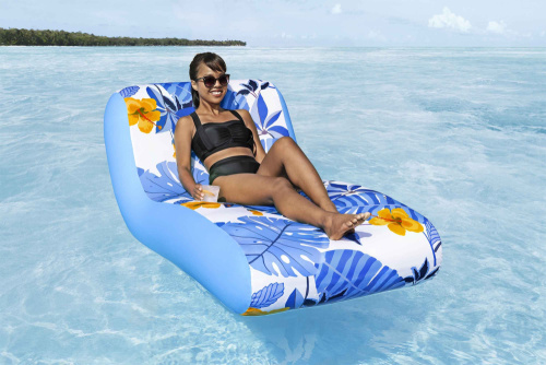 Надувной матрас-шезлонг для плавания 176х107 см, с тканевым чехлом (Bestway 43402 BW)