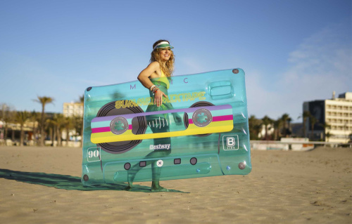 Надувной матрас-плот для плавания 174х117 см "Ретро-ритмы" (Bestway 43649 BW)