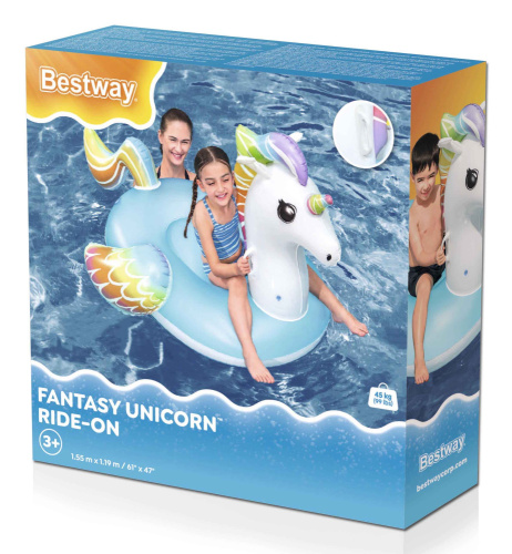 Надувная игрушка-наездник 155x119 см "Единорог", от 3 лет (Bestway 41114 BW)