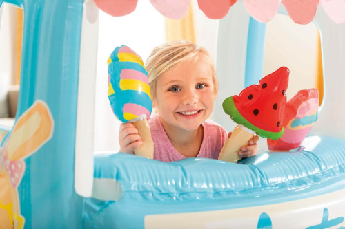 Детский надувной бассейн 127х102х99 см "Магазин мороженого" 60 л, от 2 до 6 лет (Intex 48672)