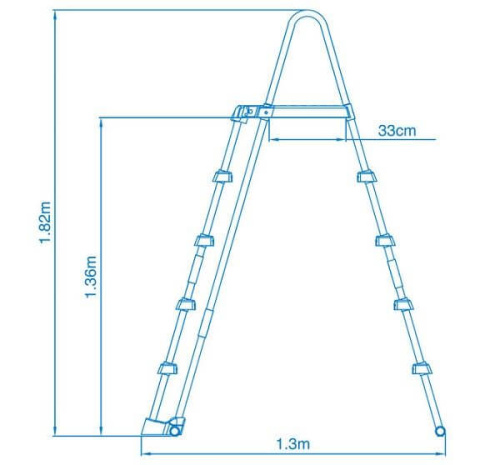 Лестница для бассейнов до 132 см, 4 ступеньки, с площадкой, с защитой (Intex 28077)
