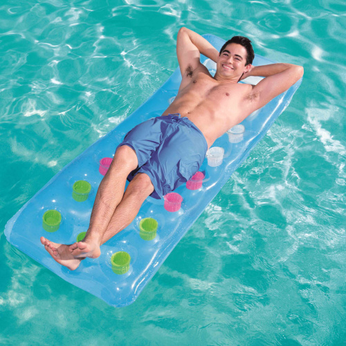 Надувной матрас для плавания 188х71см с окошком, 3 цвета (Bestway 43040 BW)