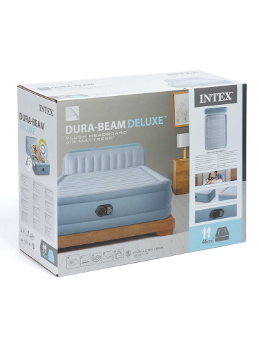 Надувная кровать Dura-Beam Deluxe Series 152х236х86 см, встроенный насос 220V (Intex 64450)