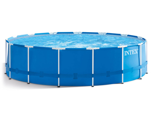 Каркасный бассейн Intex Metal Frame 457x122 см + фильтр-насос 3785 л/ч, лестница, тент, подстилка (28242)