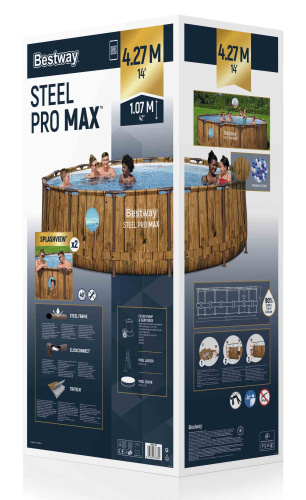 Каркасный бассейн Bestway 427х107 см + фильтр-насос 3028 л/ч, тент, лестница (561JM BW)