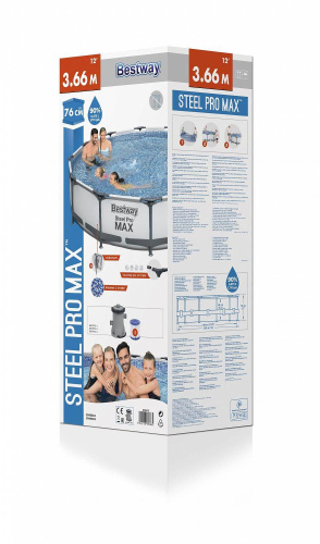 Каркасный бассейн Bestway 366х76 см + фильтр-насос 1249 л/ч (56416 BW) Каркасный бассейн Bestway 366х76 см + фильтр-насос 1249 л/ч (56416 BW)