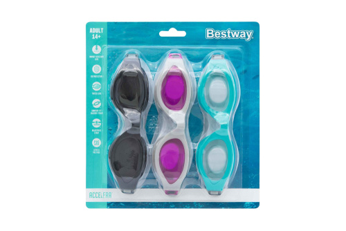 Очки для плавания "IX-1400" набор 3 шт., от 14 лет (Bestway 21095 BW)