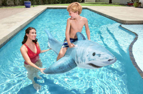 Надувная игрушка-наездник 183x102 см "Реалистичная акула", от 3 лет (Bestway 41405 BW)
