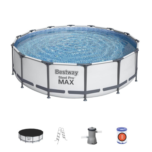 Каркасный бассейн Bestway 427х107 см + фильтр-насос 3028 л/ч, тент, лестница (56950 BW) Каркасный бассейн Bestway 427х107 см + фильтр-насос 3028 л/ч, тент, лестница (56950 BW)