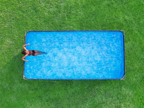 Каркасный бассейн Bestway APX 365, 549х274х132 см + песочный фильтр-насос 6056 л/ч, тент, лестница, наполнитель Polysphere (561KA BW)