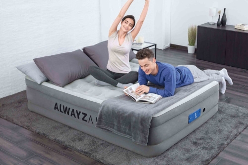 Надувная кровать AlwayzAire 152х203х46 см, встроенный насос 220V с автоподкачкой (Bestway 67706 BW)
