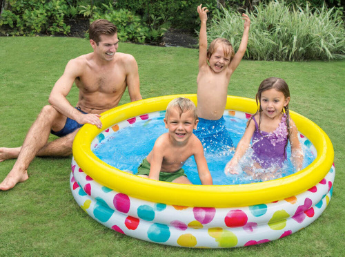 Детский надувной бассейн 168х38 см "Геометрия" 581 л, от 2 лет (Intex 58449)