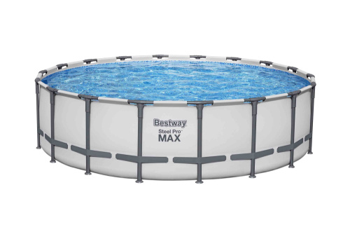 Каркасный бассейн Bestway Steel Pro MAX 549х132 см + фильтр-насос 5678 л/ч, лестница, тент (561FJ BW)