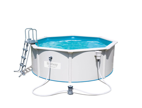 Стальной бассейн Bestway Hydrium Pool Set 360х120 см + фильтр-насос 2006 л/ч, лестница, подстилка (56571/56292 BW)