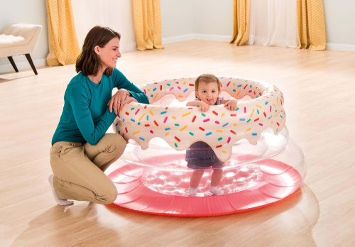 Надувной манеж 127х61 см "Пончик", от 9 до 18 месяцев (Intex 48476)