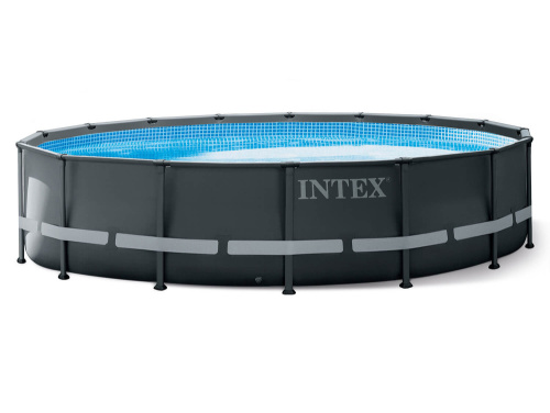 Каркасный бассейн Intex Ultra Frame, 488х122 см + песочный ф/насос 4500 л/ч, лестница, тент, подстилка (26326)