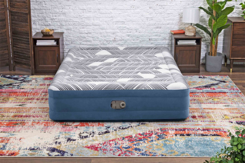 Надувная кровать Tritech Fashion Flock 203х152х36 см, встроенный насос 220V (Bestway 6712Y BW)