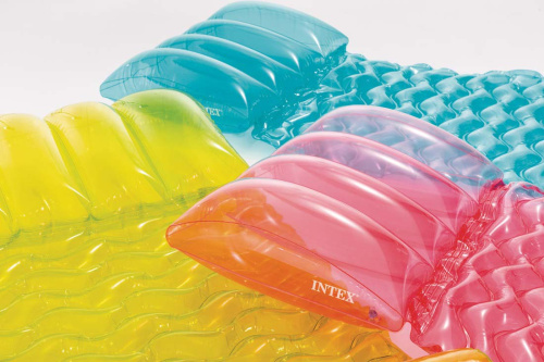 Надувной матрас для плавания "Прозрачная вода" 173х89 см, до 100 кг, 3 цвета (Intex 58725)