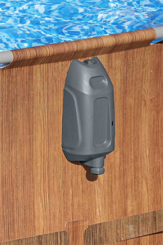 Каркасный овальный бассейн Bestway 610х366х122 см + фильтр-насос 9463 л/ч, лестница, гидромассаж, подсветка (56719 BW)