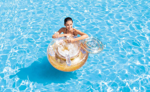 Плавающий холодильник 74 см "Glitter Mega Chill" с подстаканниками (Intex 56810)