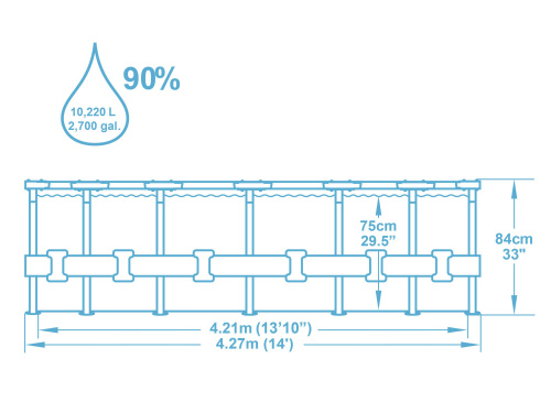 Каркасный бассейн Bestway 427х84 см + фильтр-насос 2006 л/ч (56595 BW)