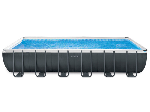 Каркасный бассейн Intex Ultra Frame 732x366x132 см + песочный ф/насос, лестница, тент, подстилка (26364)