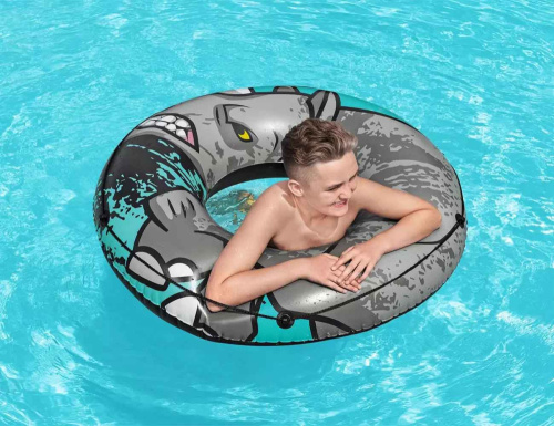 Надувной круг 119 см "Носорог", от 12 лет (Bestway 36108 BW)