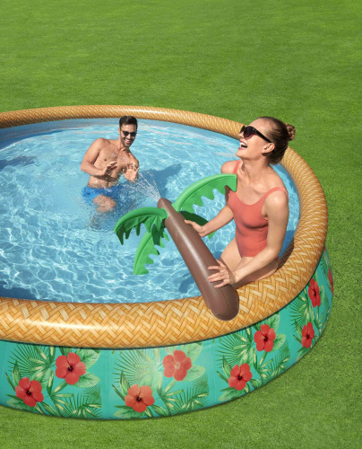 Бассейн надувной Bestway Fast Set Paradise Palms 457х84 см + фильтр-насос 2006 л/ч (57416 BW)