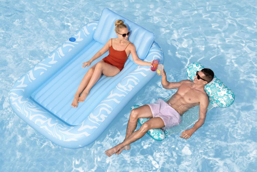 Надувной шезлонг 214х155 см, с подушкой (Bestway 43838 BW)