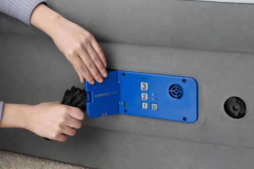 Надувная кровать AlwayzAire 152х203х46 см, встроенный насос 220V с автоподкачкой (Bestway 67706 BW)