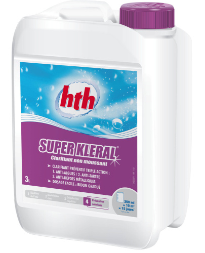 Кристальная вода 3 в 1 SUPERKLERAL, жидкость для борьбы с водорослями, изв. налётом и окисями металлов, 3 л, hth (L800714H2)