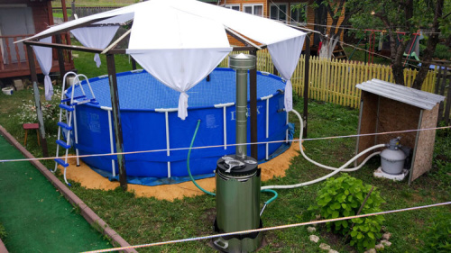 Дровяной водонагреватель для бассейна Termopool Volcano Pro 50 (55 кВт, спираль 37 метров, 24 витка)