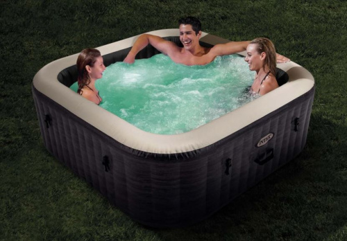 СПА-бассейн Intex PureSpa Greystone Deluxe 124/175х71 см с круговым пузырьковым массажем, хлоргенератор (28450)