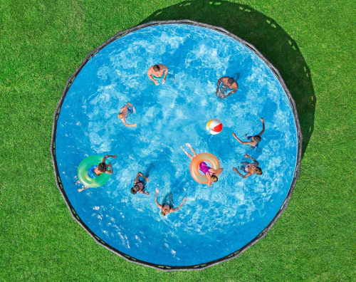 Каркасный бассейн Bestway APX 365, 671х132 см + песочный фильтр-насос 8327 л/ч, тент, лестница, наполнитель Polysphere (561JZ BW)