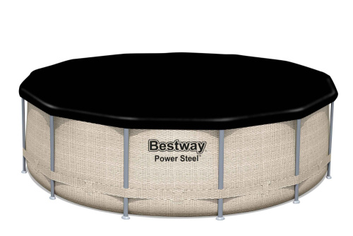 Каркасный бассейн Bestway 396х107 см + фильтр-насос 2006 л/ч, тент, лестница, навес от солнца (5614V BW)