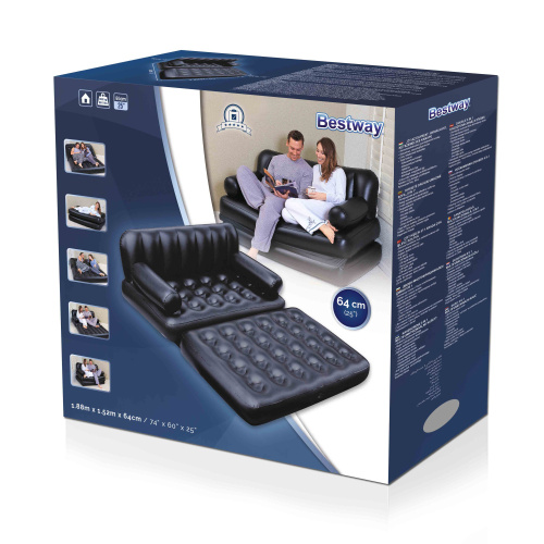 Надувной диван-трансформер Double 5-in-1 Multifunctional Couch, 188х152х64 см (Bestway 75054 BW)