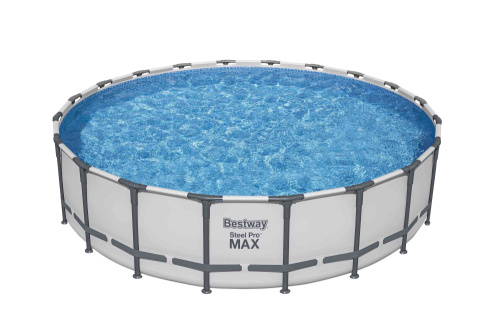Каркасный бассейн Bestway Steel Pro MAX 610х132 см + фильтр-насос 9463 л/ч, лестница, тент (561FM BW)