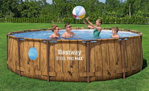 Каркасный бассейн Bestway 427х107 см + фильтр-насос 3028 л/ч, тент, лестница (561JM BW)