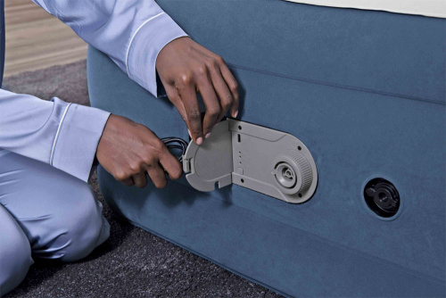 Надувная кровать AlwayzAire 191х97х46 см, встроенный насос 220V с автоподкачкой (Bestway 6713P BW)