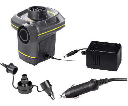 Насос электрический Quick-Fill 12В/220В адаптер, 3 насадки в комплекте (Intex 66634)